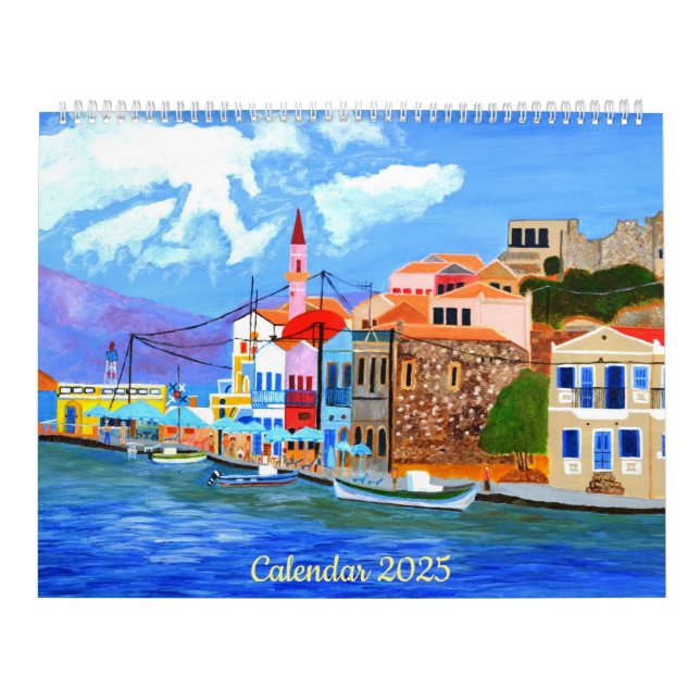Hermoso calendario griego 2025 (Tapa)