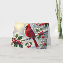 Hermoso Cardenal Rojo de Navidad