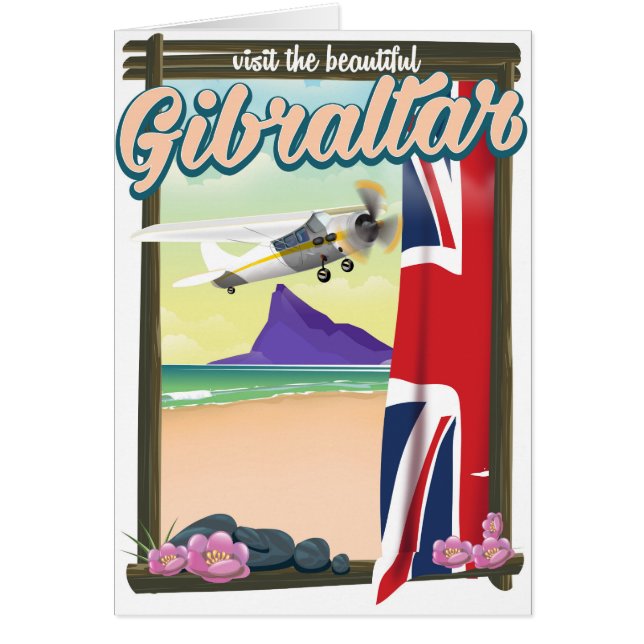 Hermoso cartel de viajes de Gibraltar (Frente)