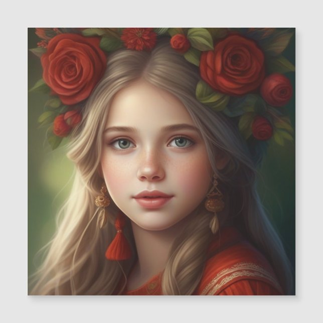 Hermoso chica con garland (Anverso)