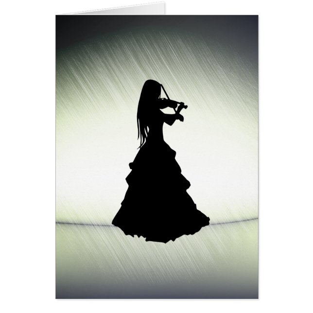 Hermoso Chica gitano juega al violín verde (Frente)