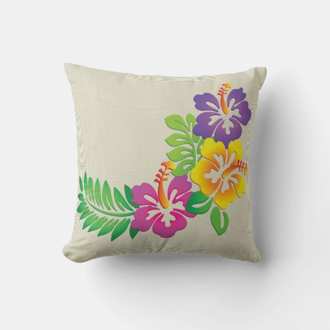 Hermoso Cojín de Flor Tropical (Anverso)