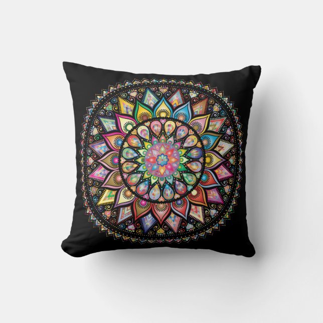 Hermoso cojín de Mandala (Anverso)