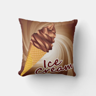Hermoso Cojín decorativo abstracto de helado crema