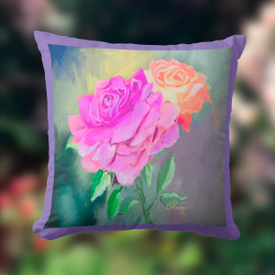 Hermoso cojín decorativo con pintura de cumpleaños