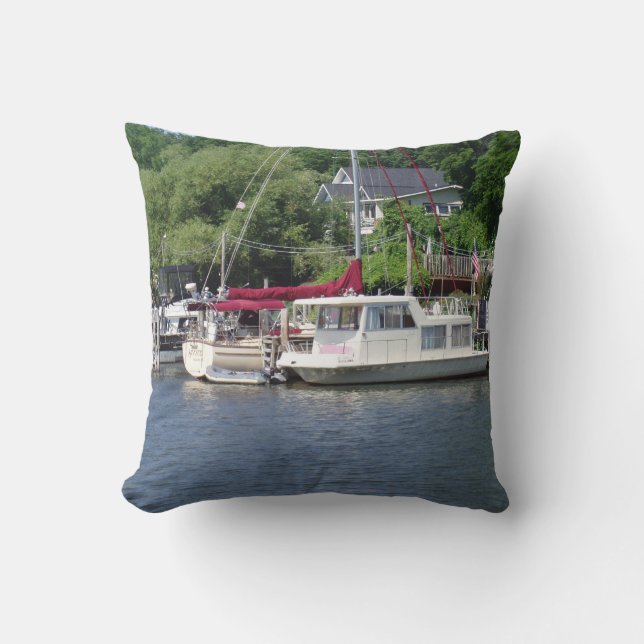 Hermoso Cojín decorativo de barcos (Anverso)