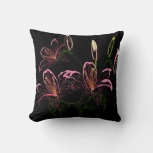 Hermoso Cojín decorativo de bosquejo floral