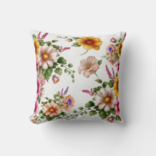 Hermoso Cojín decorativo de diseño de flores