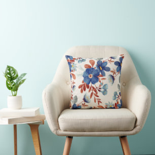 Hermoso Cojín decorativo floral vibrante