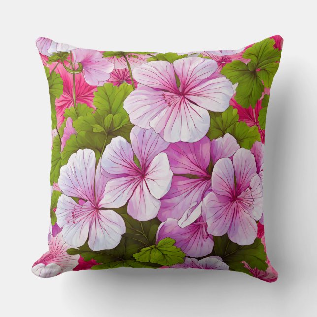 Hermoso Cojín decorativo Geranium Blooming (Anverso)