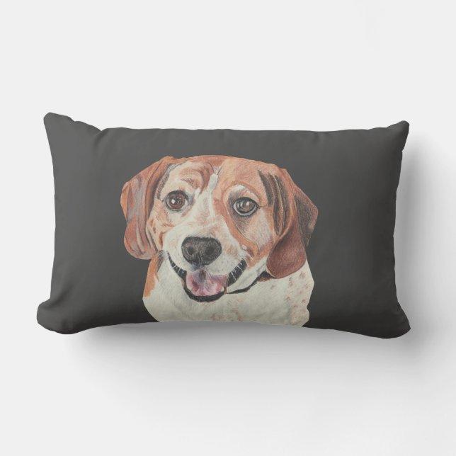 Hermoso Cojín decorativo Lumbar Beagle (Anverso)