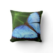 Hermoso Cojín decorativo mariposa azul
