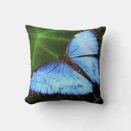 Hermoso Cojín decorativo mariposa azul