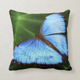 Hermoso Cojín decorativo mariposa azul