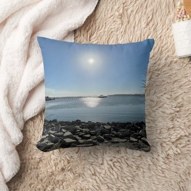 Hermoso Cojín decorativo panorámico Ocean Blue (Manta)