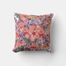 Hermoso Cojín decorativo Peach y Purple Floral