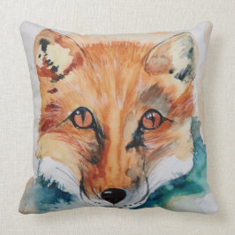 Hermoso Cojín decorativo pintado de color agua Fox