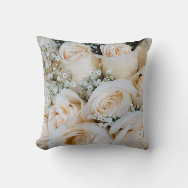 Hermoso Cojín decorativo Roses Rojas y Blancas (Anverso)