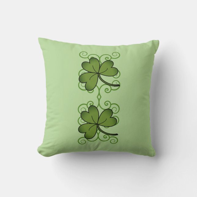 Hermoso Cojín decorativo Scroll & Shamrock (Anverso)
