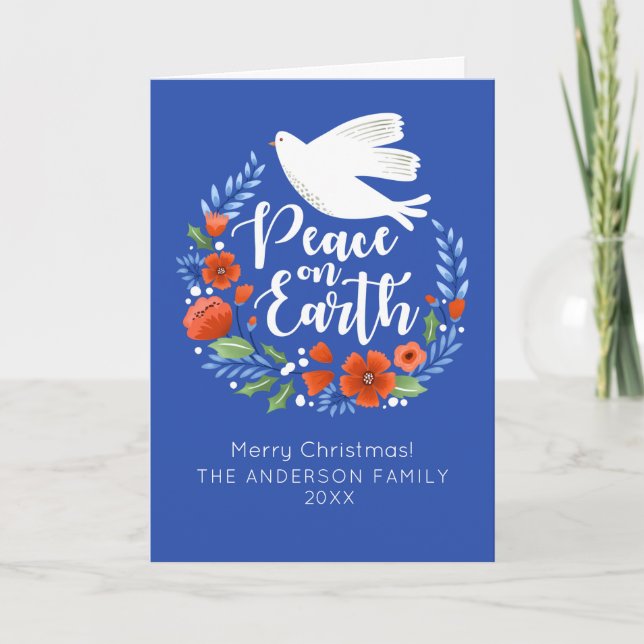 Hermoso Corazón de Navidad Floral Foto (Anverso)