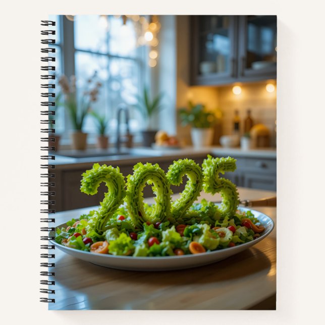 Hermoso cuaderno universitario de ensalada verde 2 (Anverso)