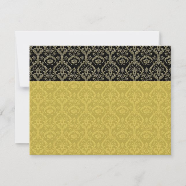 Hermoso Damask RSVP de Oro (Anverso)