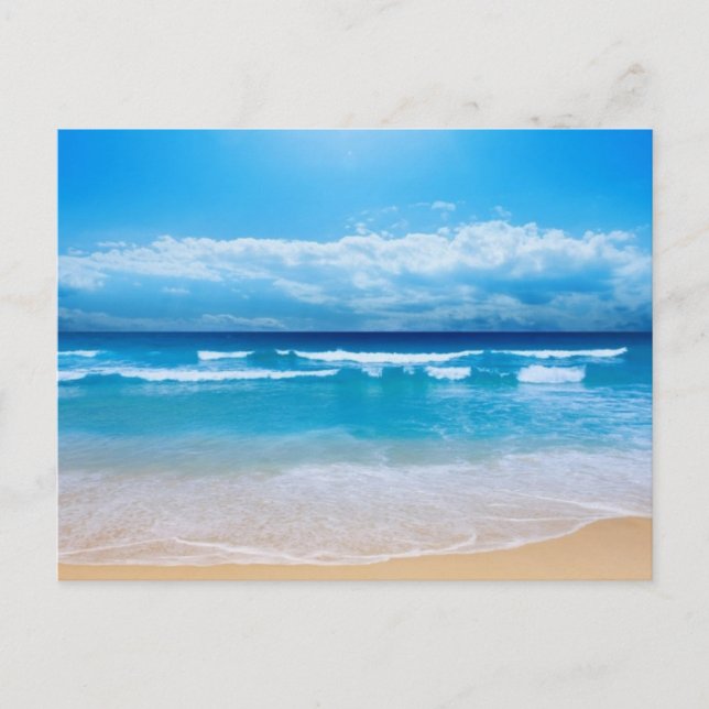 hermoso día en la postal de la playa (Anverso)