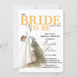 Hermoso dibujo de novias Invitación a ducha de nov