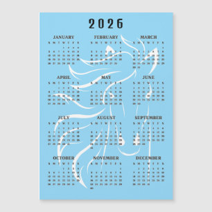 Hermoso diseño de caballo Calendario 2026 Tarjeta 