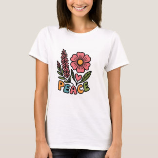 Hermoso diseño de camiseta blanca con flor