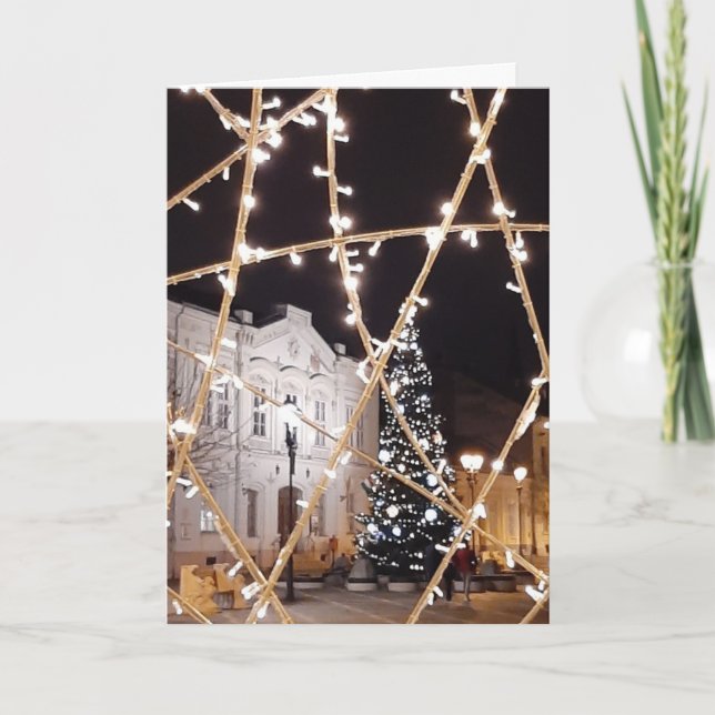 Hermoso diseño de Navidad tarjeta en blanco (Anverso)