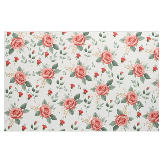 Hermoso diseño floral de tela de rosa ("Cuarto gordo" (fat quarter))