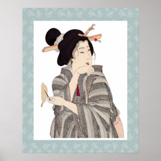 Hermoso diseño Poster de arte japonés Geisha