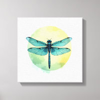 Hermoso dragón verde Arte de acuarela Insecto Lo