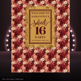 Hermoso dulce 16 Tapiz de oro de Borgoña Rubor