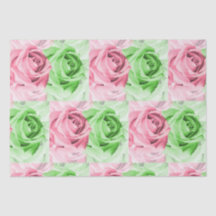 Hermoso en rosa y verde papel de seda de rosa