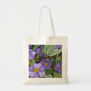 Hermoso Esbozo Floral Bolsa de Tote