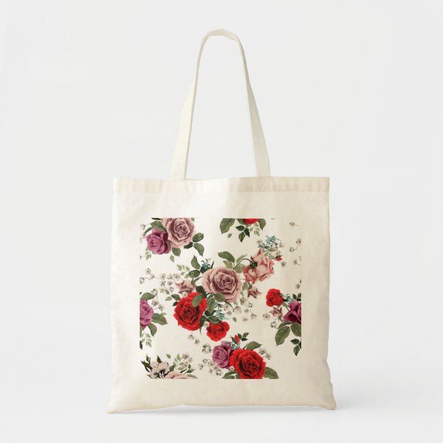 Hermoso Esbozo Floral Bolsa de Tote (Frente)