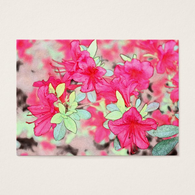 Hermoso estilo arte rosa azalea flores en blanco (Frente)