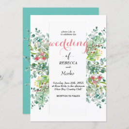Hermoso eucalipto elegante deja la invitación