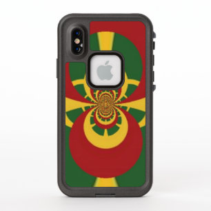 Hermoso fantástico femenino Rojo Dorado Verde