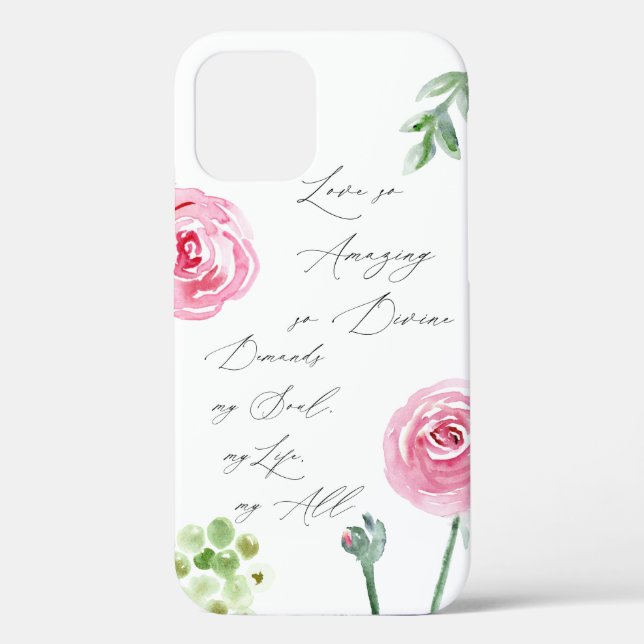 Hermoso Fe iPhone 12 funda con palabras himno (Reverso )