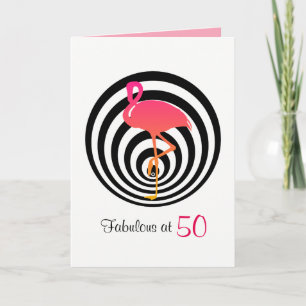 Hermoso flamingo en círculos Tarjeta de cumpleaños