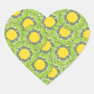Hermoso florecimiento Pegatina en forma de corazón
