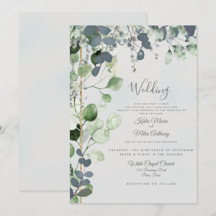 Hermoso Follaje de Eucalipto Invitación de Ambos P