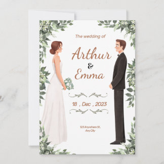 Hermoso folleto de invitación a la boda