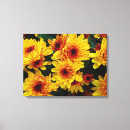 Hermoso fondo de flores amarillas en lienzo