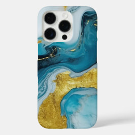 Hermoso Funda Blue Gold Swirl iPhone 16 Pro