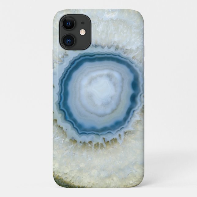Hermoso Funda para iPhone Agate azul 11/XS/XR/X (Reverso)