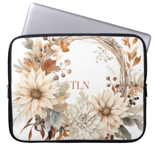 Hermoso Funda para Portátil con Corona de Otoño y  (Frente)